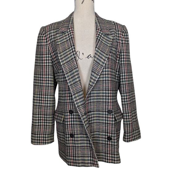 Vintage Prisma Houndstooth Multicolored Tweed Black and White Blazer - Picture 16 of 16